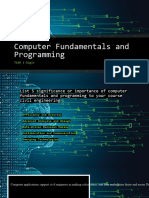 Computer Fundamentals and Programming