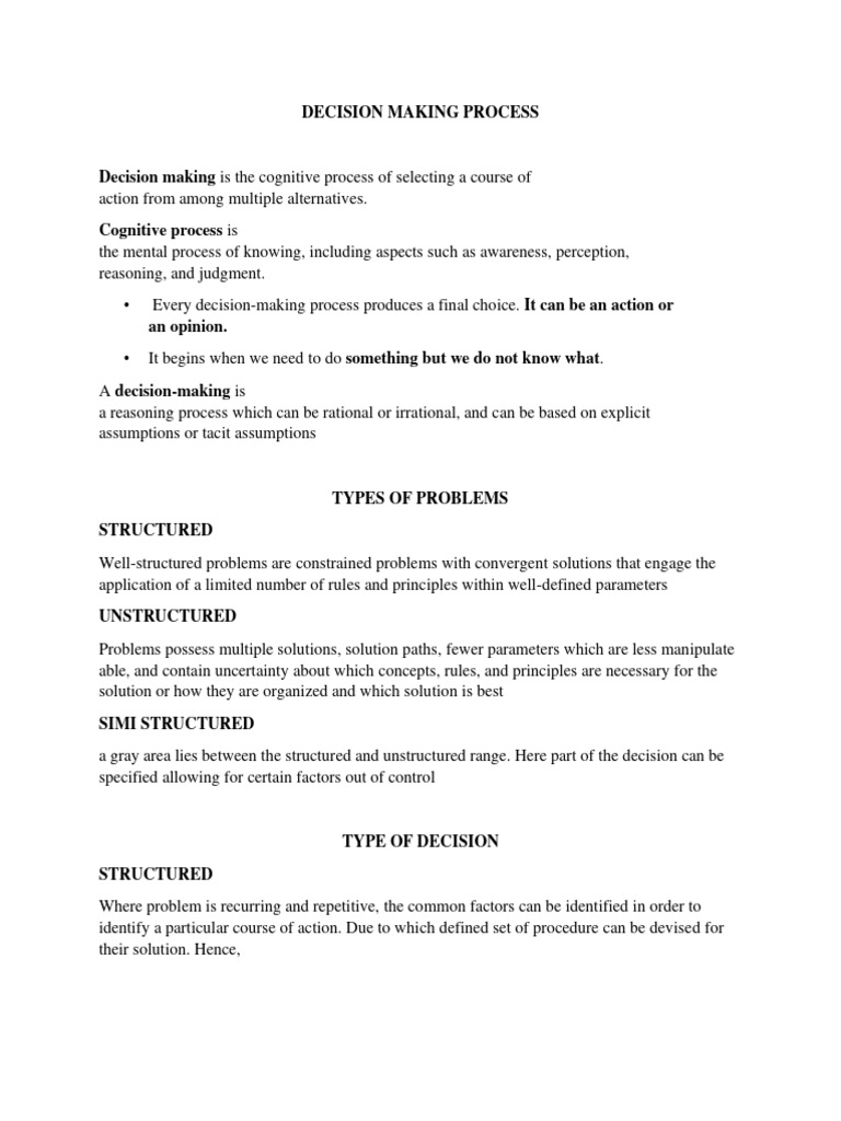 Decision making process pdf