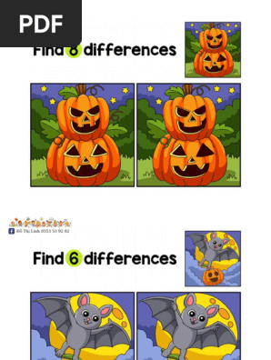 Halloween Spot the Differences - Printable Pdf