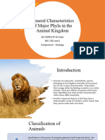 General Characteristics of Major Phyla in The Animal