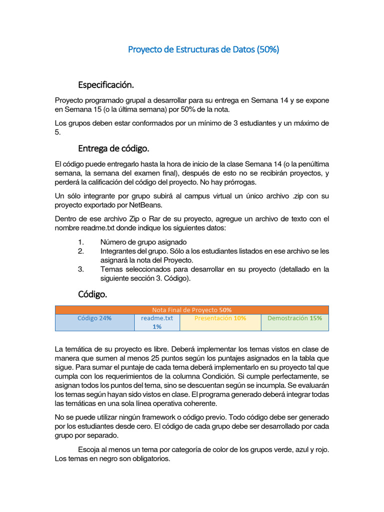 Proyecto de Estructuras de Datos | PDF | Programa de computadora ...