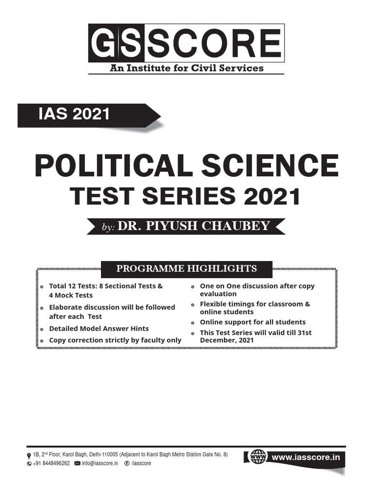 Political Science Test Series 2021 B1 | PDF | Marxism | Political ...
