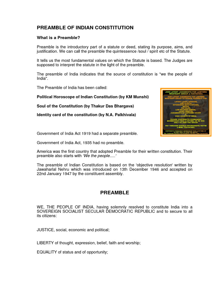Notes For Constitution | PDF | Justice | Crime & Violence