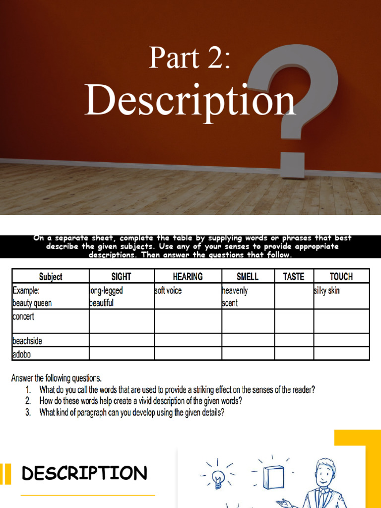 What Is Description And Definition