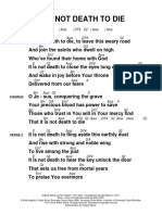 It Is Not Death To Die (Sovereign Grace) Chord Chart