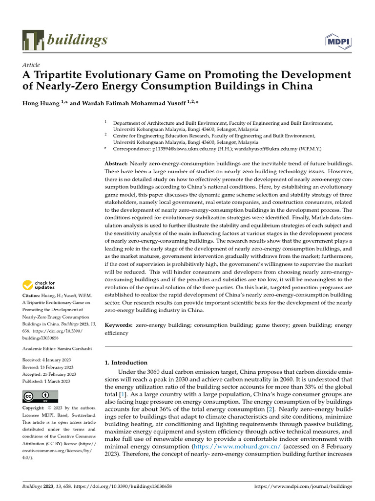 A Tripartite Evolutionary Game On Promoting The Development of Nearly ...