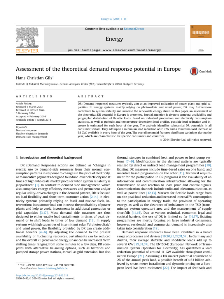 Assessment of The Theoretical Demand Response Potential in Europe | PDF ...