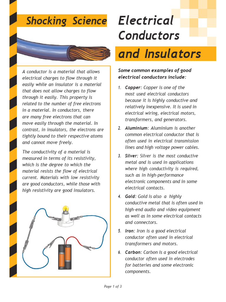 Reinforcement Week 2 Electrical Conductors PDF