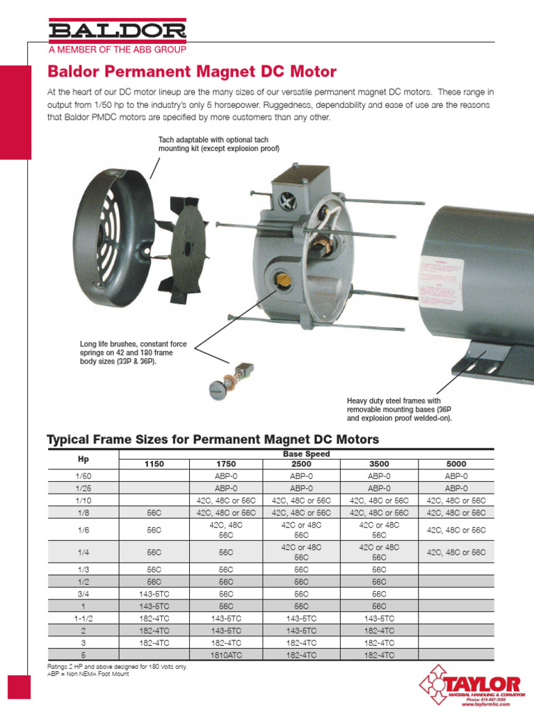 Baldor Permanent Magnet DC Motors Overview | PDF