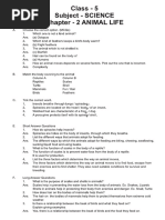 Class 5 Subject Science Chapter 2 Animal Life 1