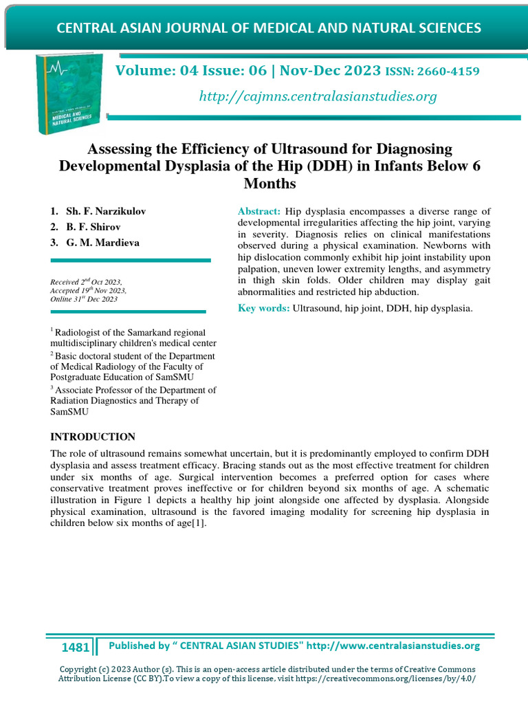Assessing the Efficiency of Ultrasound for Diagnosing Developmental ...