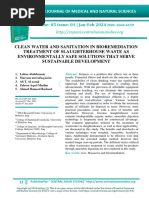 Clean Water and Sanitation in Bioremediation Treatment of Slaughterhouse Waste As Environmentally Safe Solutions That Serve Sustainable Development