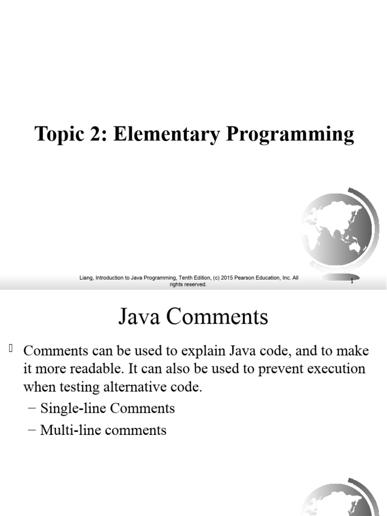 Topic 2 - Elementary Programming | PDF | Data Type | Integer (Computer ...