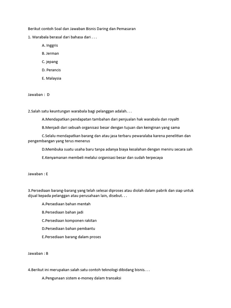 Soal dan Jawab Bisnis Daring & Pemasaran Online Semester 2: Panduan Lengkap
