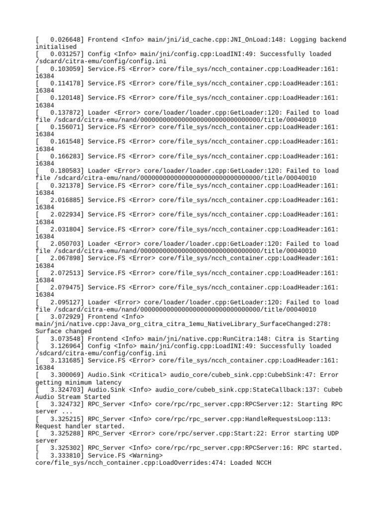 Citra Emulator Load Errors and Warnings | PDF | System Software ...
