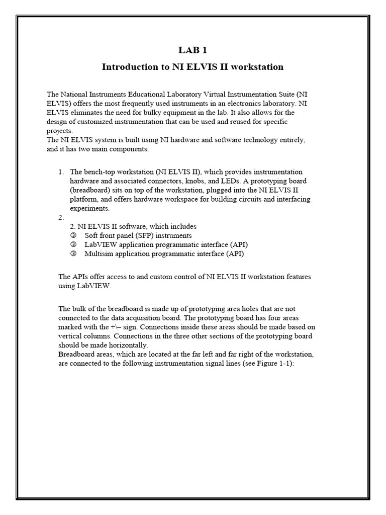 NI ELVIS II Workstation Overview | PDF