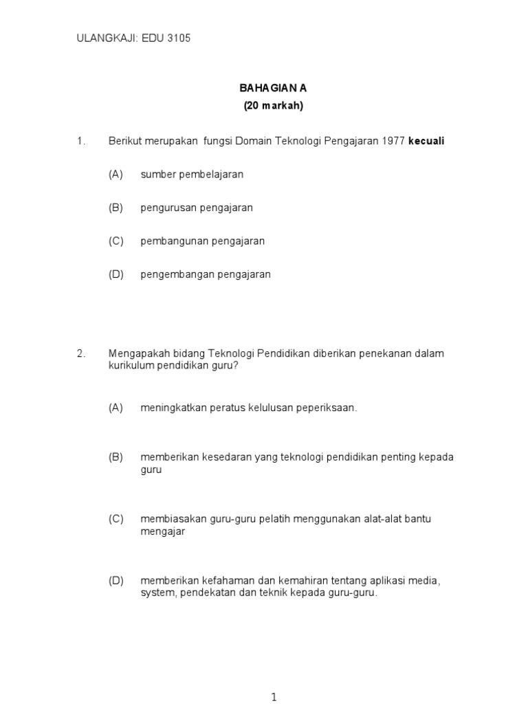 EDU 3105 Set Soalan 1 (2008)