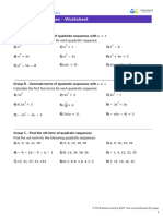 Third Space Learning Quadratic Sequences GCSE Worksheet 1