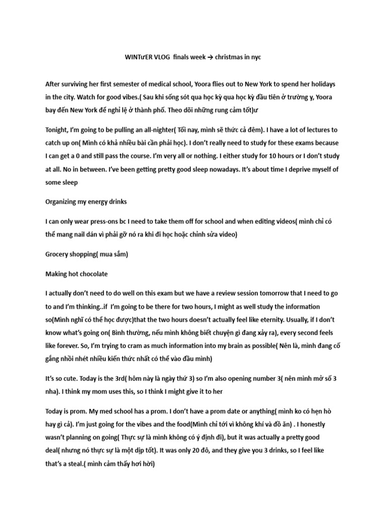 Winter Vlog Pdf
