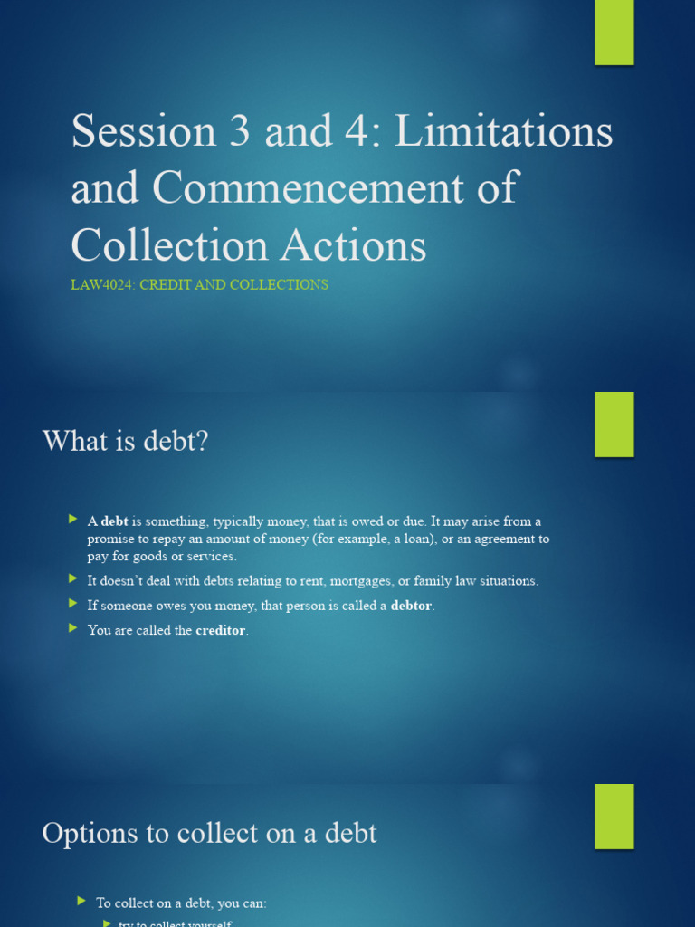 Session 3 and 4 slides download free pdf default judgment debt