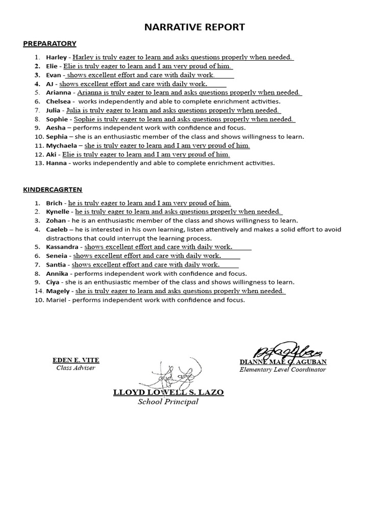 Narrative Report 1st Quarter PDF