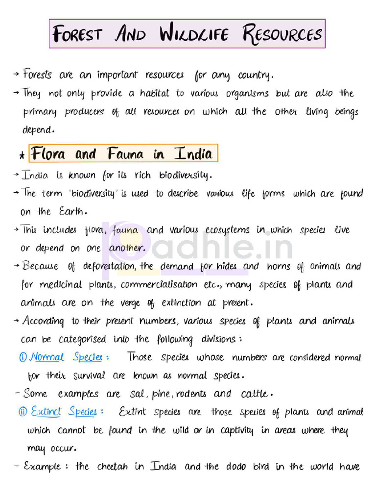 Forest And Wildlife Resources | PDF