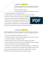 CAE and FCE, Exam Pt1, Speaking, Health & Fitness, (Int), (TEMP-CAE-SP02-001) PDF