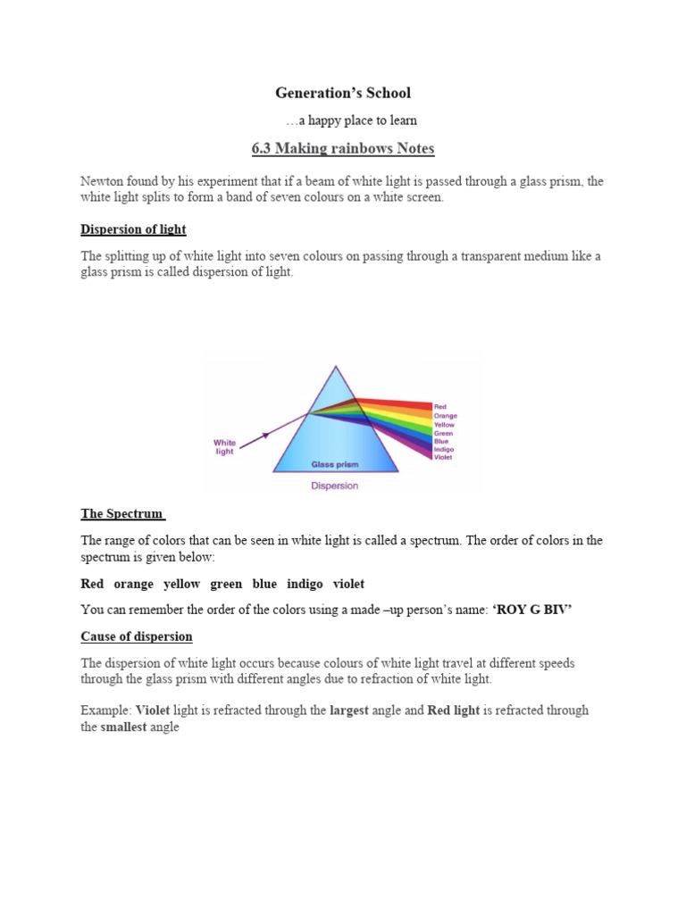 How Rainbows Are Formed | PDF