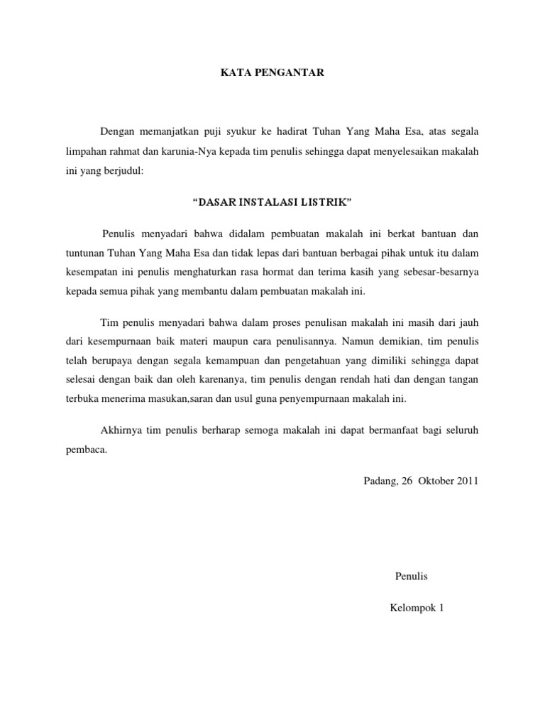 Contoh Makalah Instalasi Listrik Dikdasmen