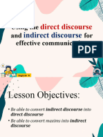 Day 5-Using The Direct Discourse and Indirect Discourse