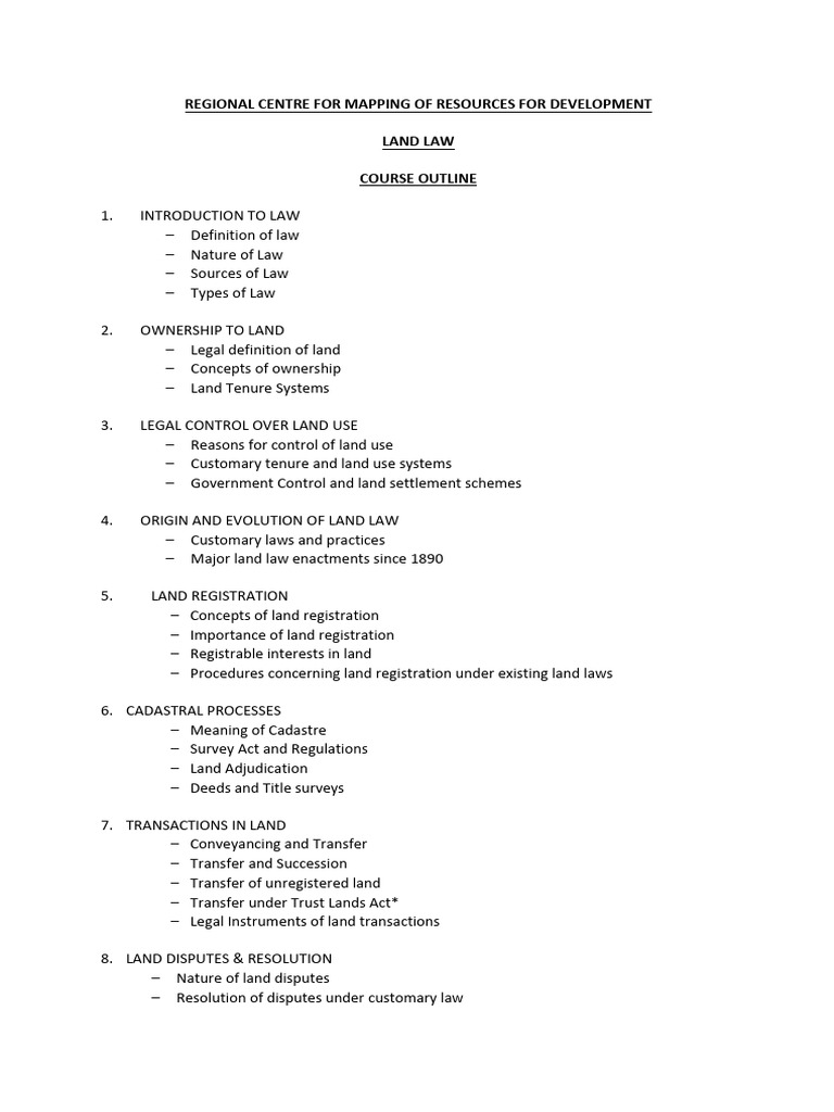 Overview of Land Law Principles | PDF | Concurrent Estate | Precedent