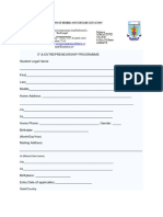 It & Entrepreneurship Student Registration Form