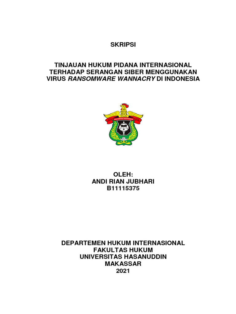 Tinjauan Hukum Ransomware WannaCry | PDF