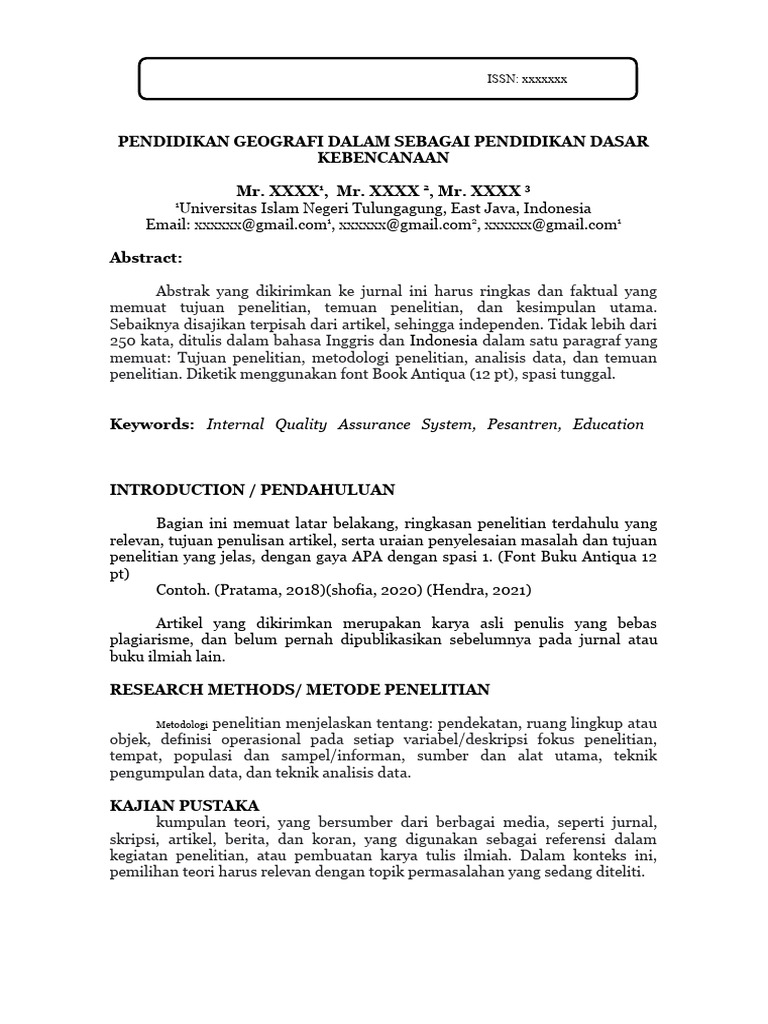 Template Jurnal Vulcanic 2024 | PDF | Sains & Matematika