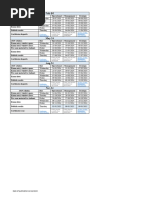 2024 Exam Timetable