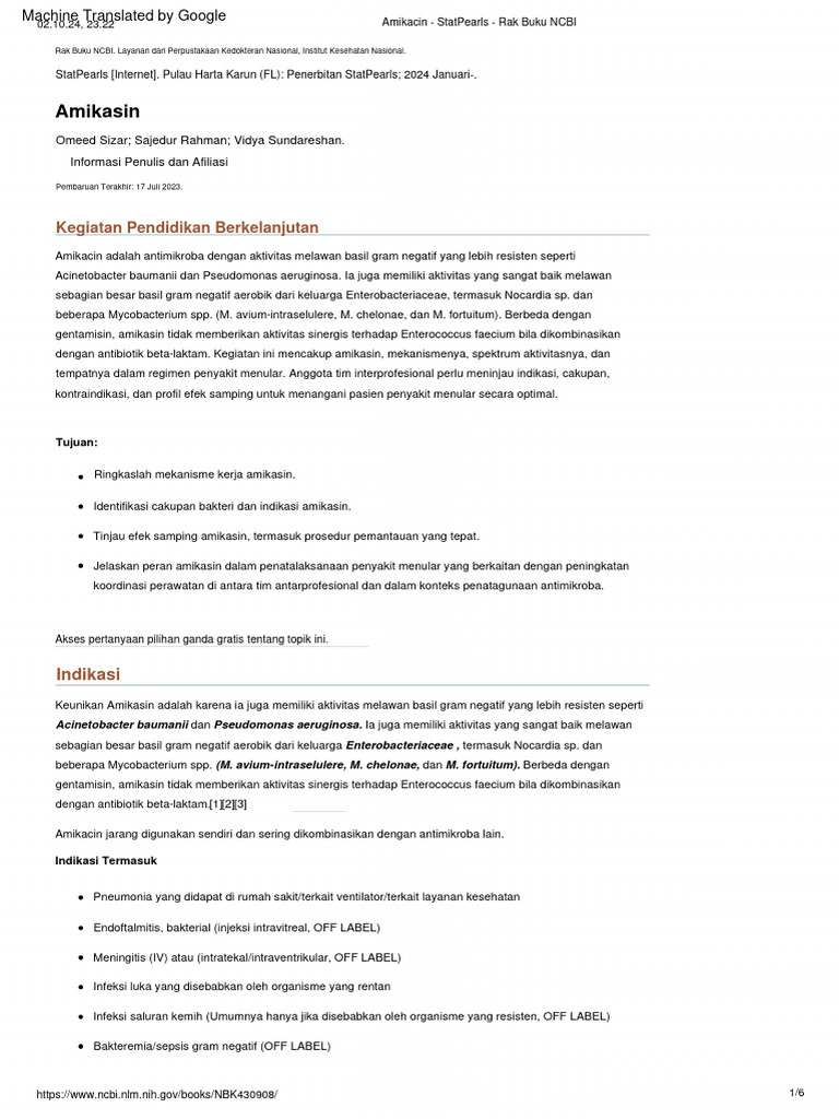 Image Result For Amikacin Statpearls Ncbi Bookshelf National Center For