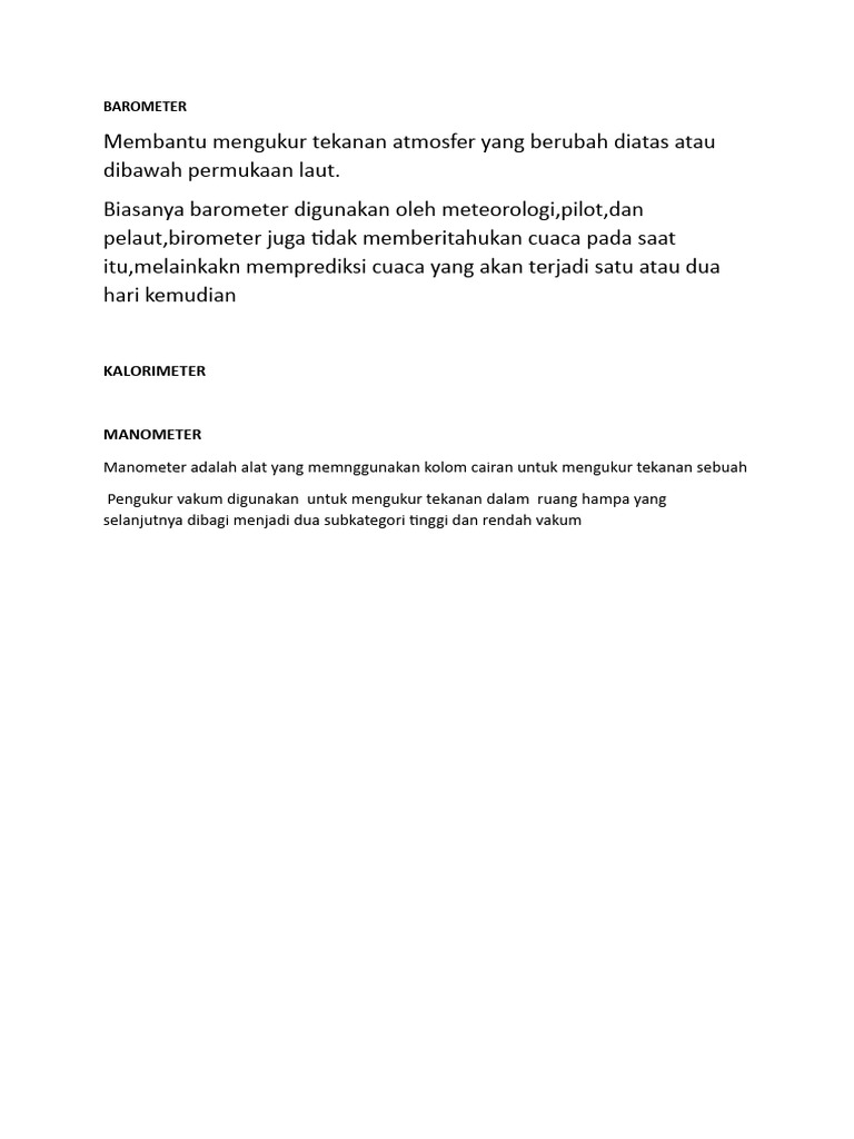 Barometer | PDF