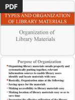 Org. of Library Materials