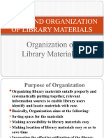 Org. of Library Materials