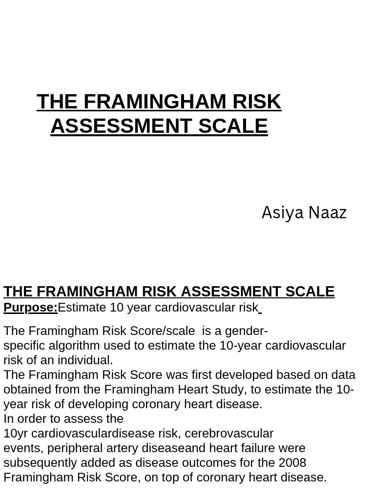 Framingham 10-Year Cardiovascular Risk | PDF