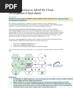 Abap Cloud Cheat Sheet