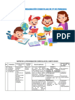 Matriz de La Programación Curricular de 5 de Primaria