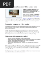 Download Program za besplatan video nadzor kue by Softver Berza SN71001157 doc pdf