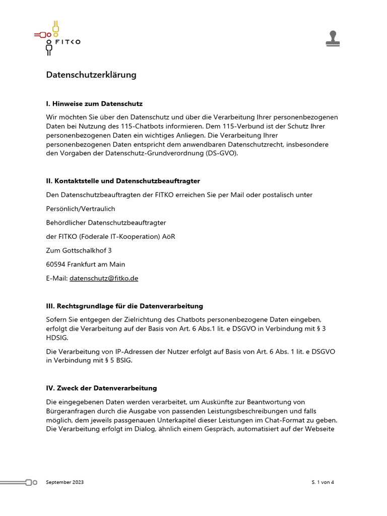 Datenschutzerklärung | PDF