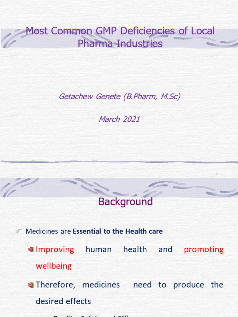Common GMP Deficiencies in Local Pharma | PDF | Verification And ...