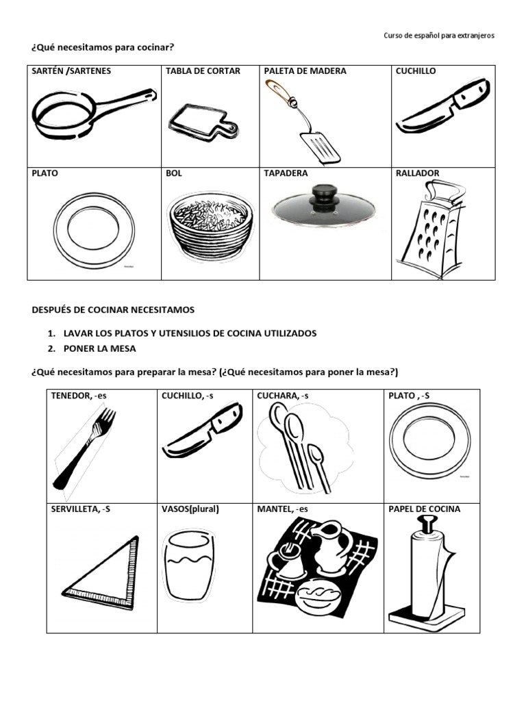 Guía básica de utensilios de cocina (I)