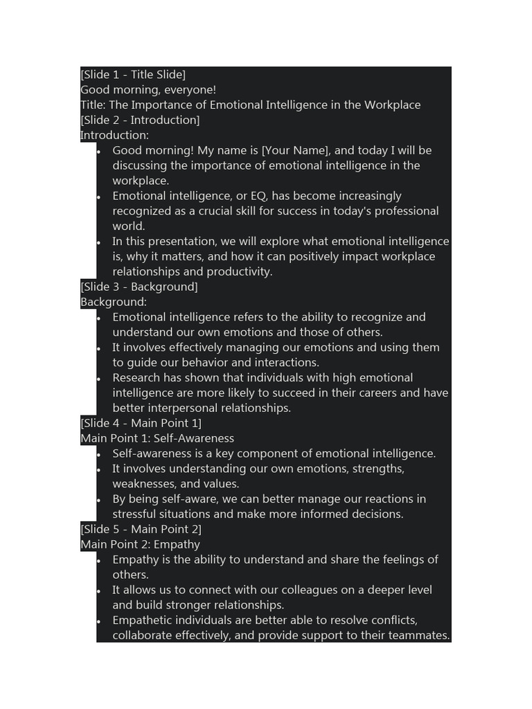 Emotional Intelligence in the Workplace | PDF | Emotional Intelligence ...