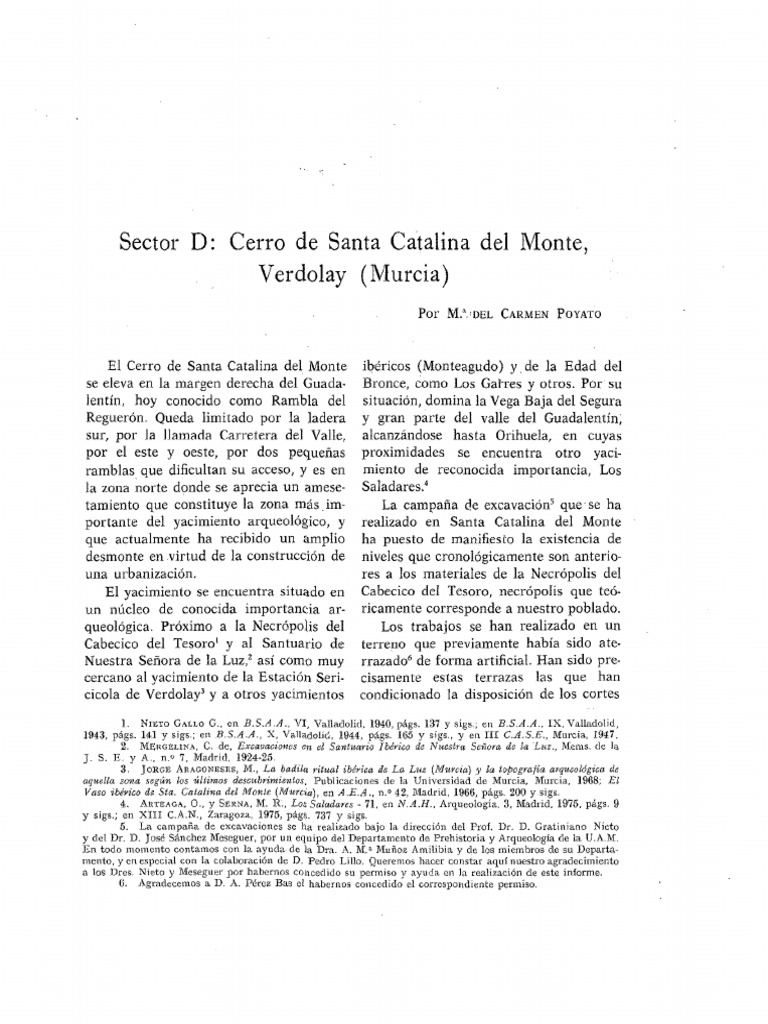POYATO HOLGADO, M.C. 1976-78 - Sector D Cerro de Santa Catalina Del