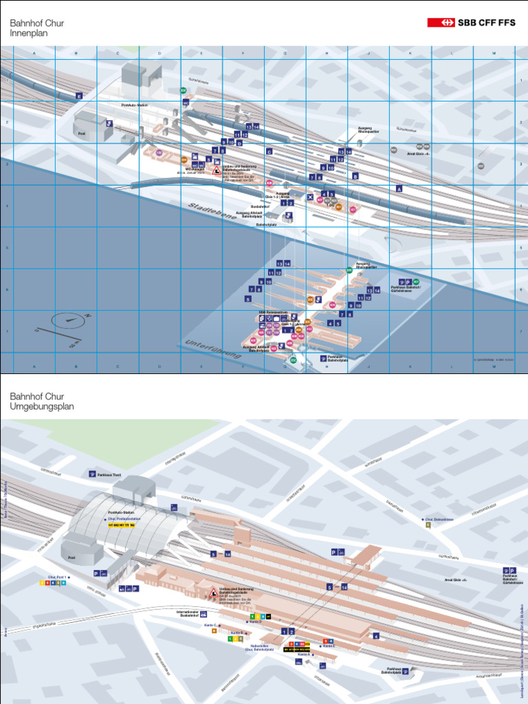 Bahnhofplan Chur (Druckversion A4). PDF