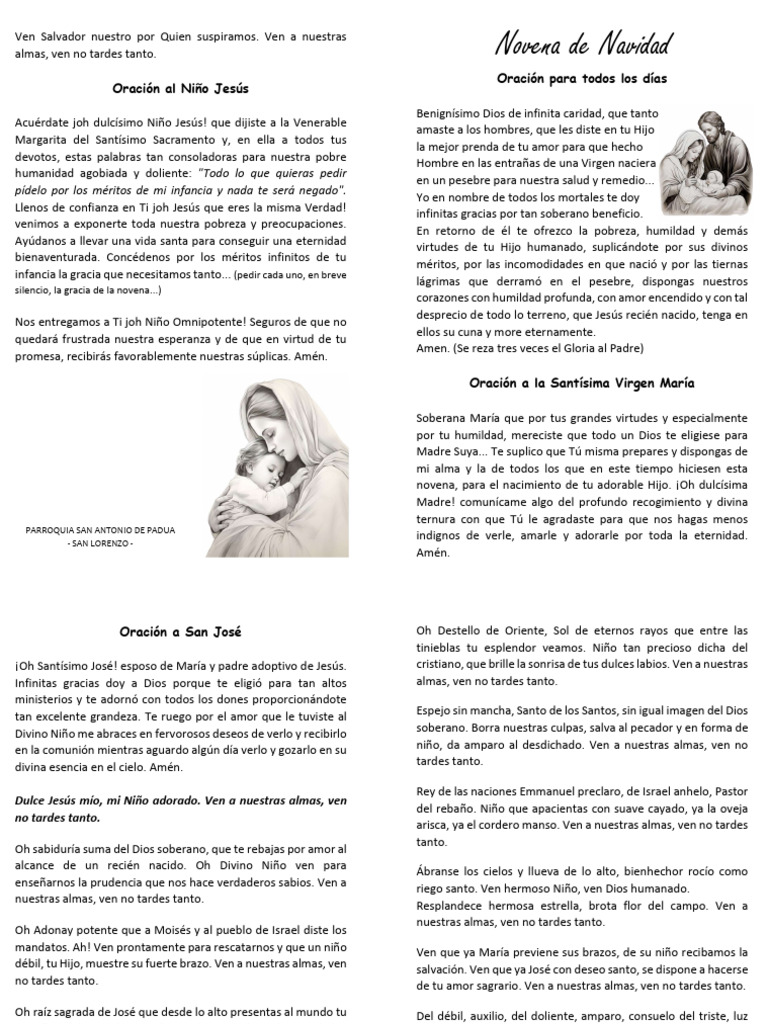 Novena de Navidad | PDF | Oración | María, madre de Jesús